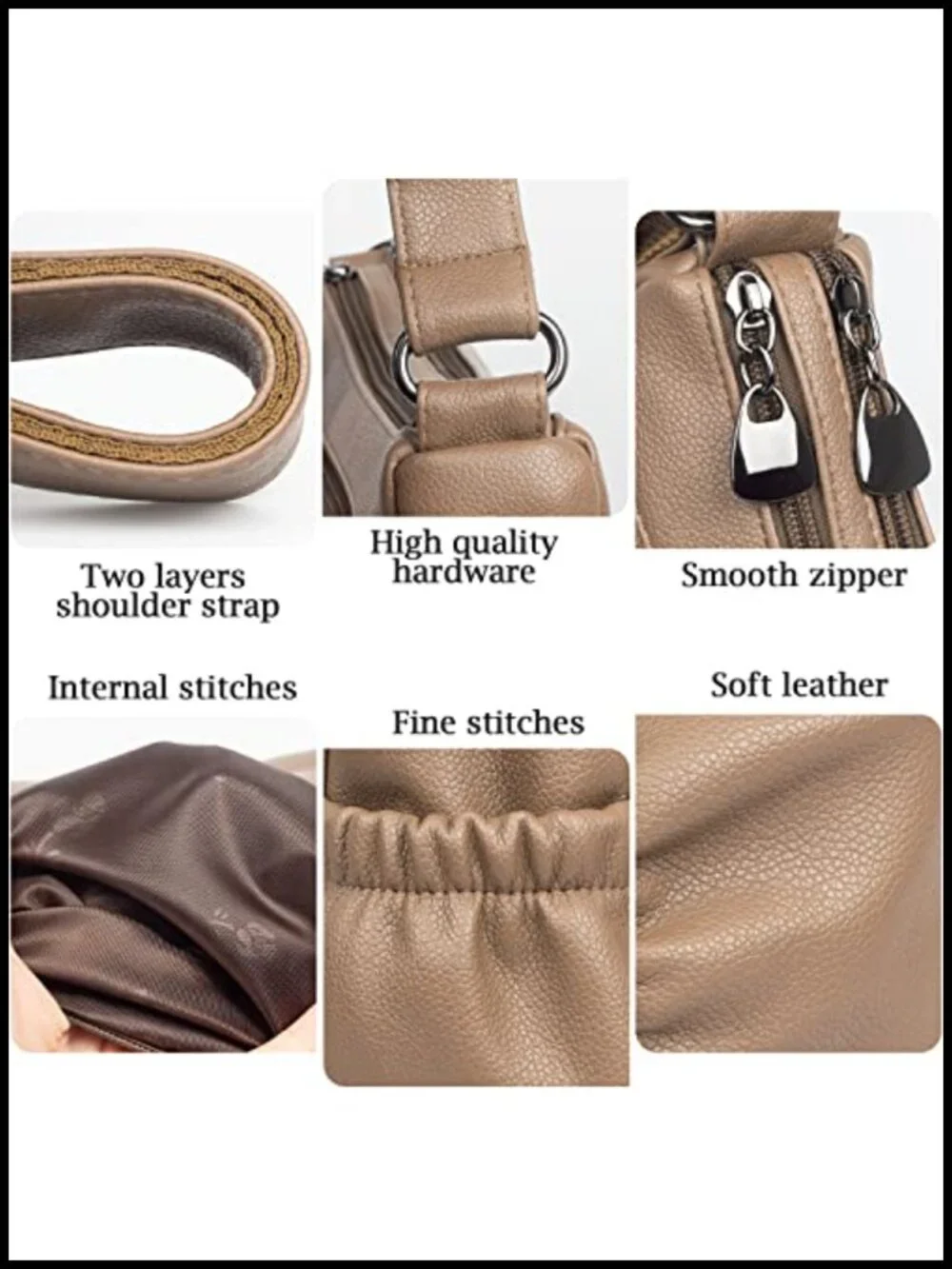 Women's Soft PU Leather Crossbody Satchel Handbag Shoulder Bag